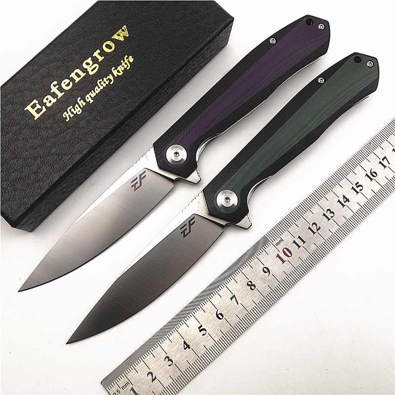 

Eafengrow EF964 D2 blade EDC Pocket Outdoor Camping Knife G10 handle Flipper Tactical Survival Hunting Utility Folding Knife