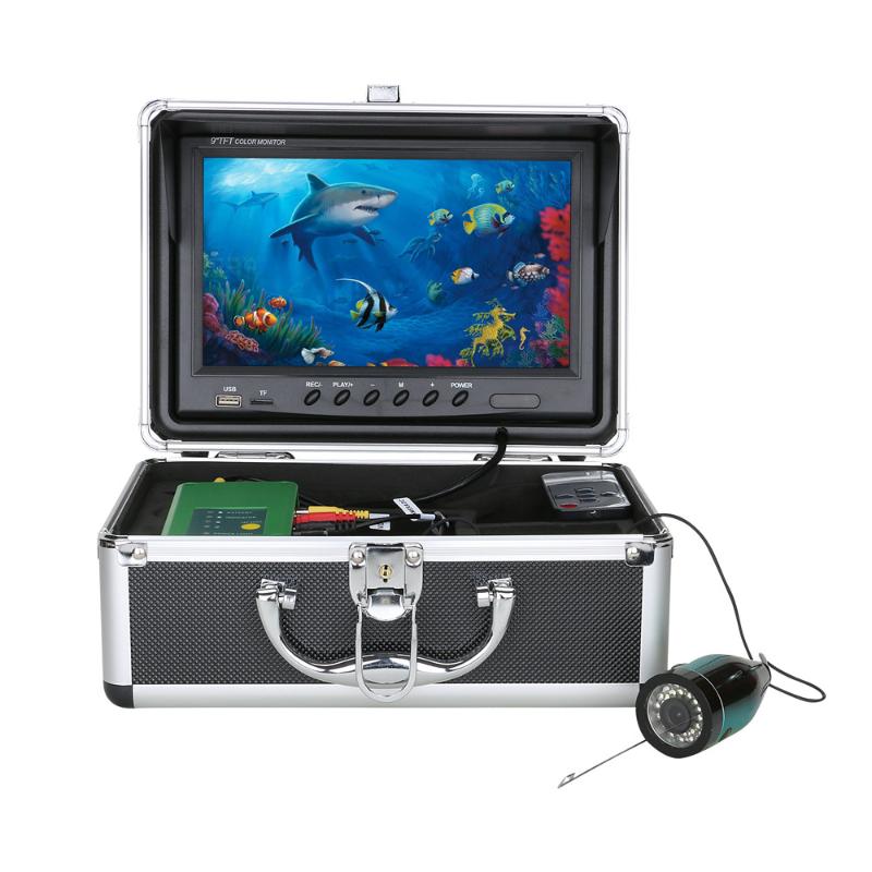 

Fish Finder Recording Underwater Fishing Camera For Ice HD 1280x720 Screen With 16G Card Fishfinder 9'' DVR Color