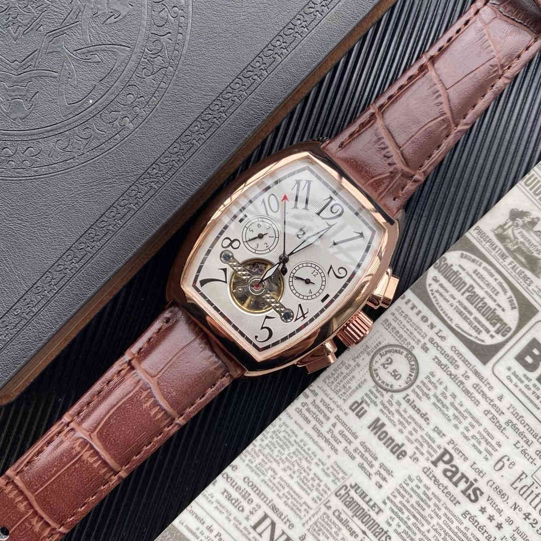 

2021 New Frank brand high quality luxury fashion mechanical automatic watch men's watch leather strap bestselling gift