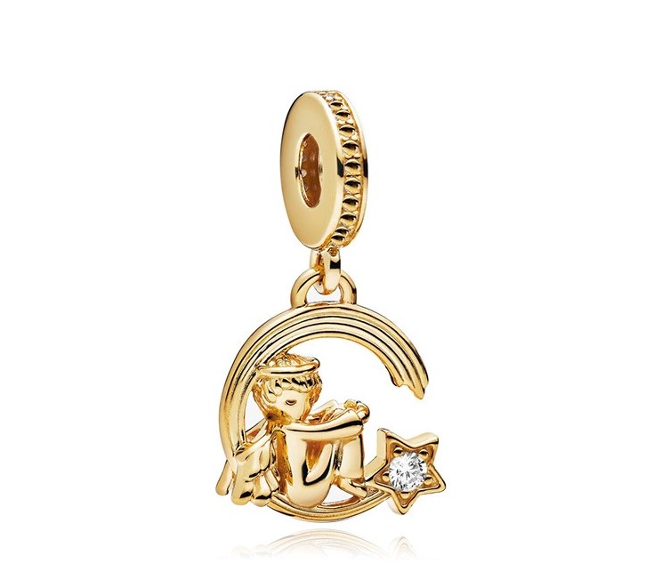 

Fit Pandora Charm Bracelet European Silver Charms Snake Beads Angel and Meteor Shower Gold Plated Pendant DIY Snake Chain For Women Bangle Necklace Jewelry