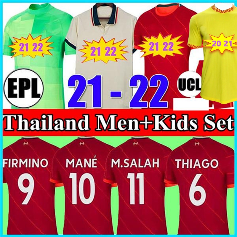 

2122 LVP Soccer Jerseys football jersey MEN S-2XL KID KIT 16-28 MANE VIRGIL M.SALAH FIRMINI A.BECKER ALEXANDER ARNOLD Thai Quality shirt Hom, Black;yellow