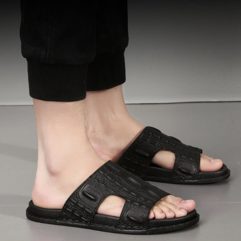 

slippers men's shoes fashions pure plutonium youth trend beach comfortable jump plane casual sandals versatile ks082 gbmu, Black