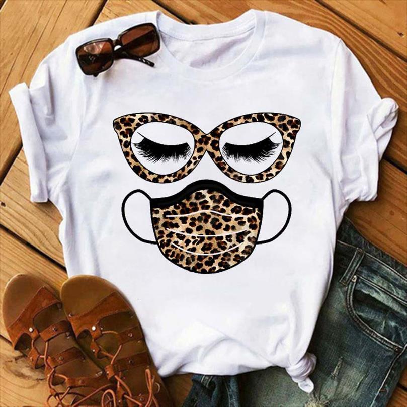 

maycaur funny men graphic tee leopard mask eyelash printed tshirts casual short sleeves kawaii tees, White;black