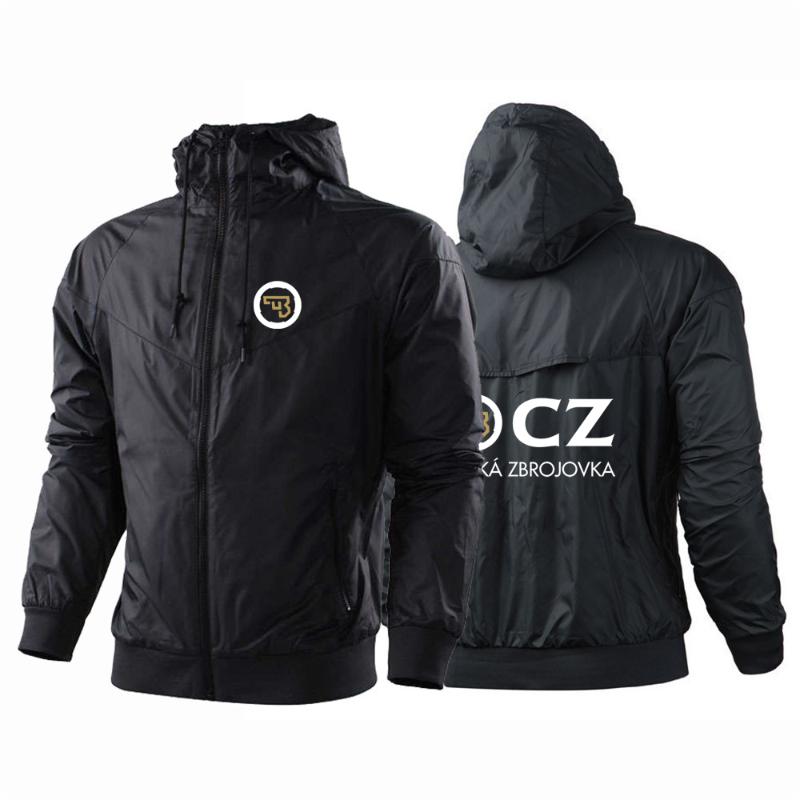 

Men's Jackets CZ Ceska Zbrojovka Czech Firearms Windbreaker Jacket Outdoor Hooded Winter Thin Coat Comfortable Stitching, Black;brown