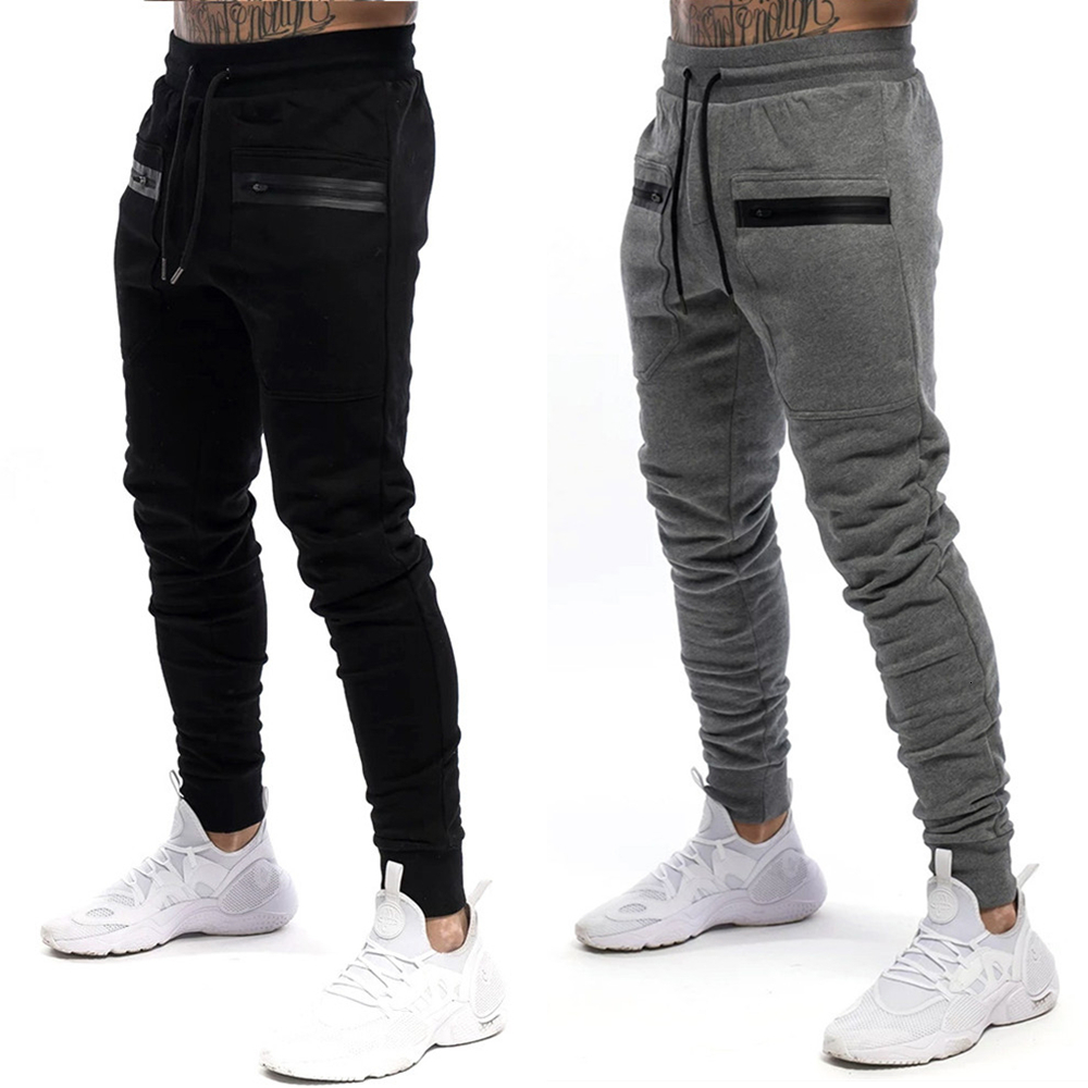 

2021 New Running Trackpants Mens Ny Joggers Sweatpants Cotton Sports Gym Sportswear Male Fitness Workout Trousers Jplu, Grey