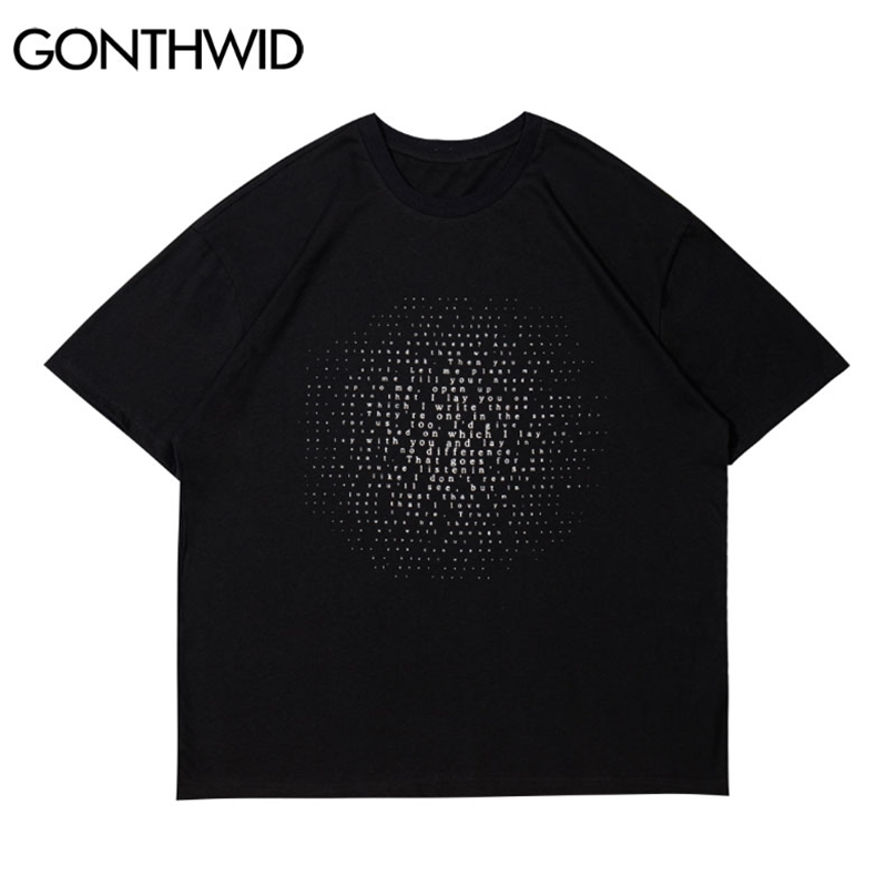 

Oversized Tees Shirts Harajuku Gradient Letters Print Tshirts Streetwear Mens Hip Hop Hipster Casual Loose Cotton Tops 210602, White