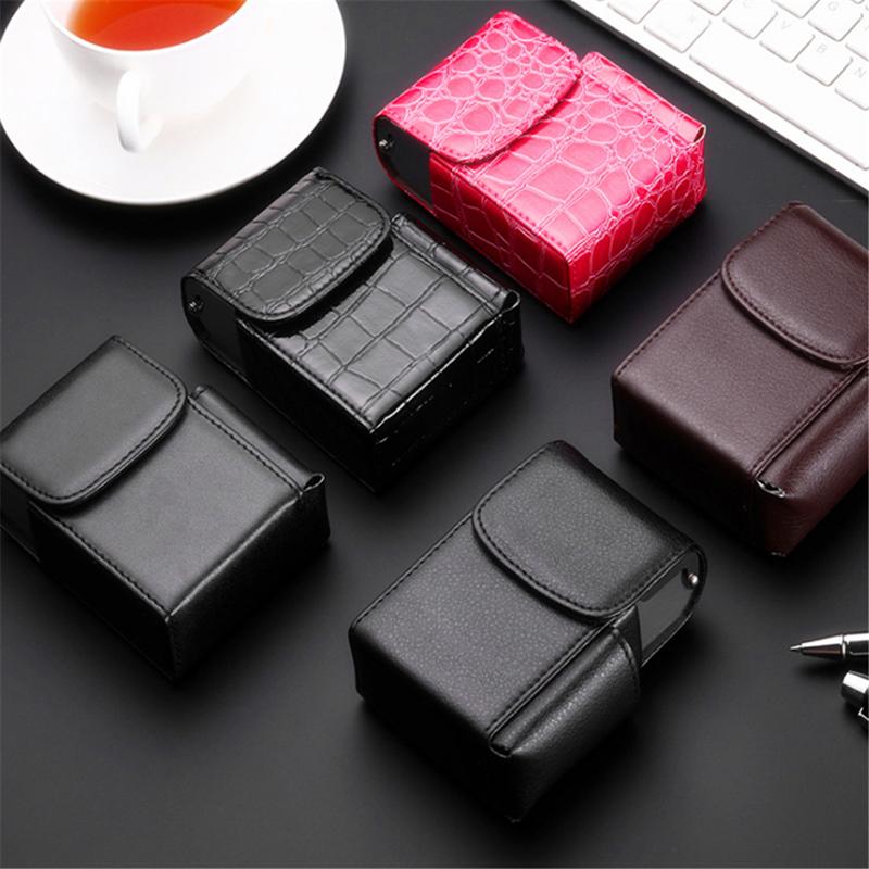 

Card Holders 1Pc PU Leather Retro Stone Pattern Package Business Case Cigarette Sigarettenkoker Estuche De Digarrillos, Rose red