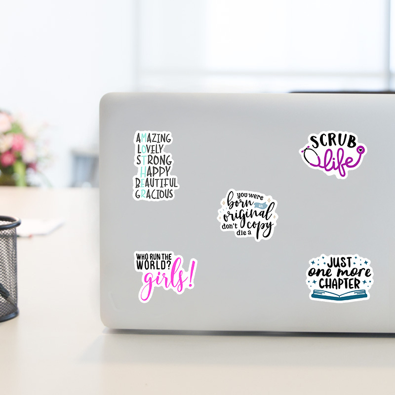 

50Pcs Colorful Inspirational Motoos Stickers Non-random Car Bike Luggage Sticker Laptop Skateboard Motor Water Bottle Snowboard wall Decal Kids Gifts, Multi-color