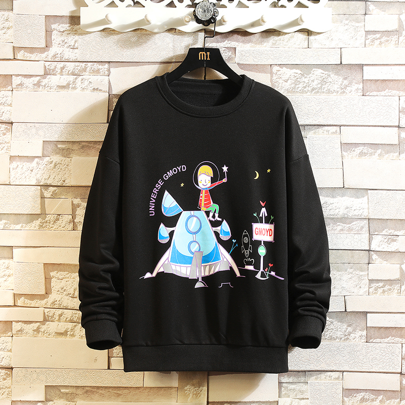 

2021 New Universo Impresso Pulver Espao Hoodies Moletom Com Capuz Masculino Casual Hip Hop Streetwear Moda Topos Ms66, Black
