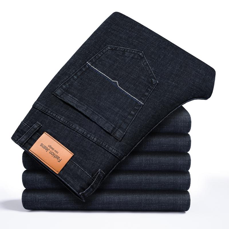 

Men's Jeans Autumn 2021 Lyocell Black Plus Size 35 38 40 42 Loose Straight Denim Pants Male Classic Brand Trousers, 6207h-black