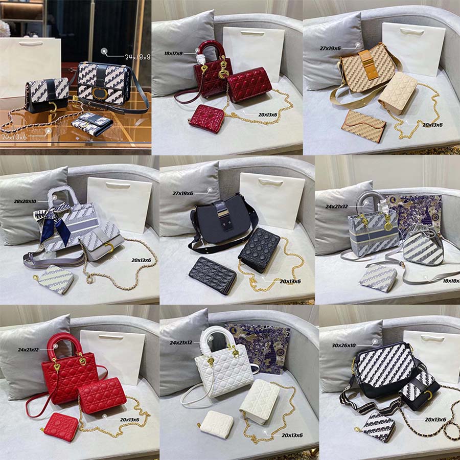 

High-quality luxury designer women's 3-piece handbag fashion bags combination bag large-capacity portable multi-function daily backpack 011, #17 box