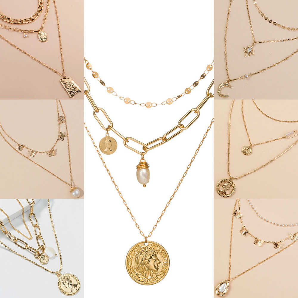 

Luxury Designer Jewelry Women Mens Multi Layers Necklace Vacuum Gold Plated Iced Out Chains Pendant Necklaces Jewelry
