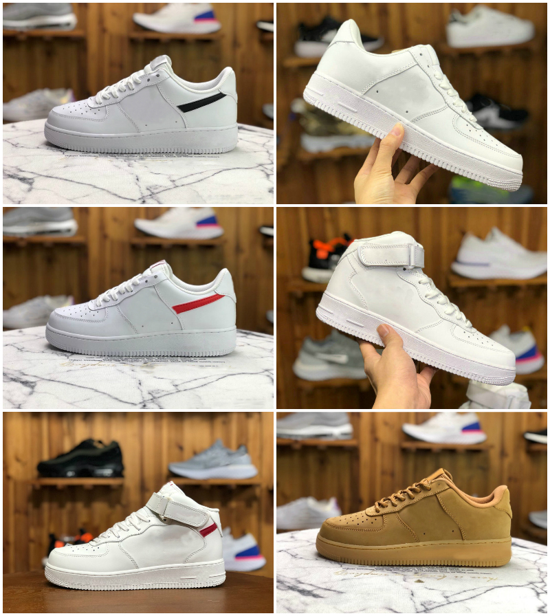 

Top Quality Forces Men Low Skateboard Shoes Cheap One Unisex 1 Knit Euro Air High Women All White Black Red Leather Trainer Sneaker Designers Outdoor Running Shoe, Box