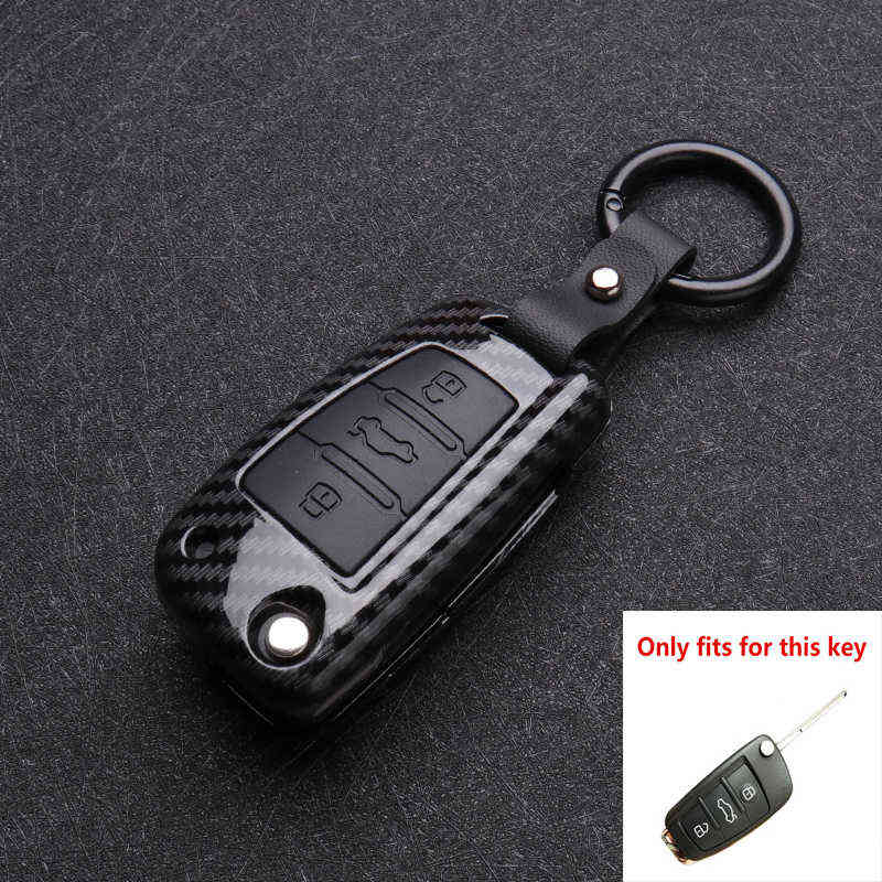 

ABS Carbon fiber Silicone Car Key Cover Protector Case For Audi A3 A4 A5 C5 C6 8L 8P B6 B7 B8 C6 RS3 Q3 Q7 TT 8L 8V S3 keychain, Other