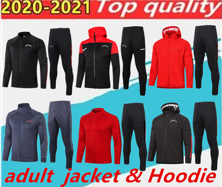 

2020/21 Munich soccer jacket tracksuit Survetement LEWANDOWSKI SANE DAVIES MULLER football hoodie jackets training suit, Adult