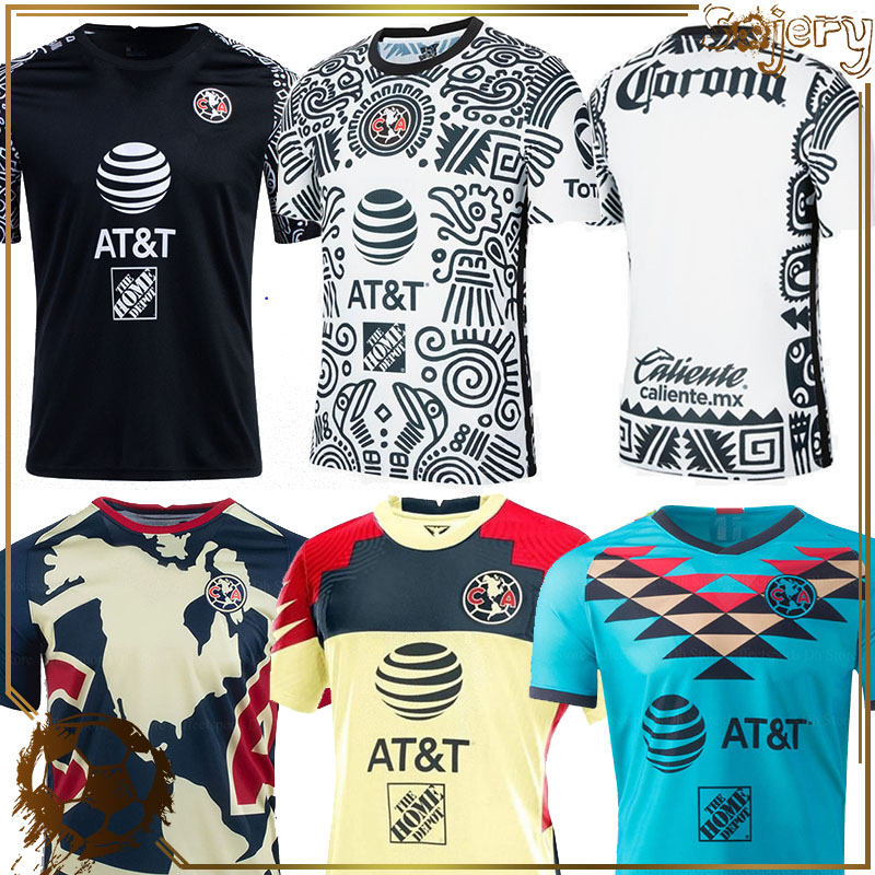 

20 21 Club America Soccer Jerseys Liga MX Home Away Third American White soccer jersey Yellow football shirts Camisas de Futebol Football, Black;yellow