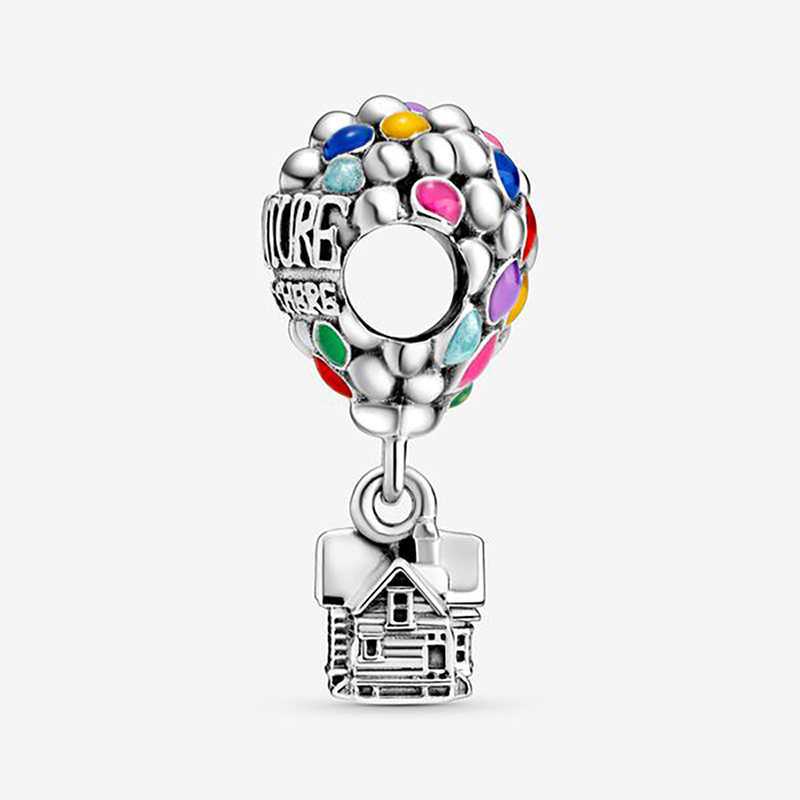 

2020 Summer New S925 Sterling Silver Beads Up House & Balloons Charms fit Original Pans Bracelets Women DIY Jewelry, Black