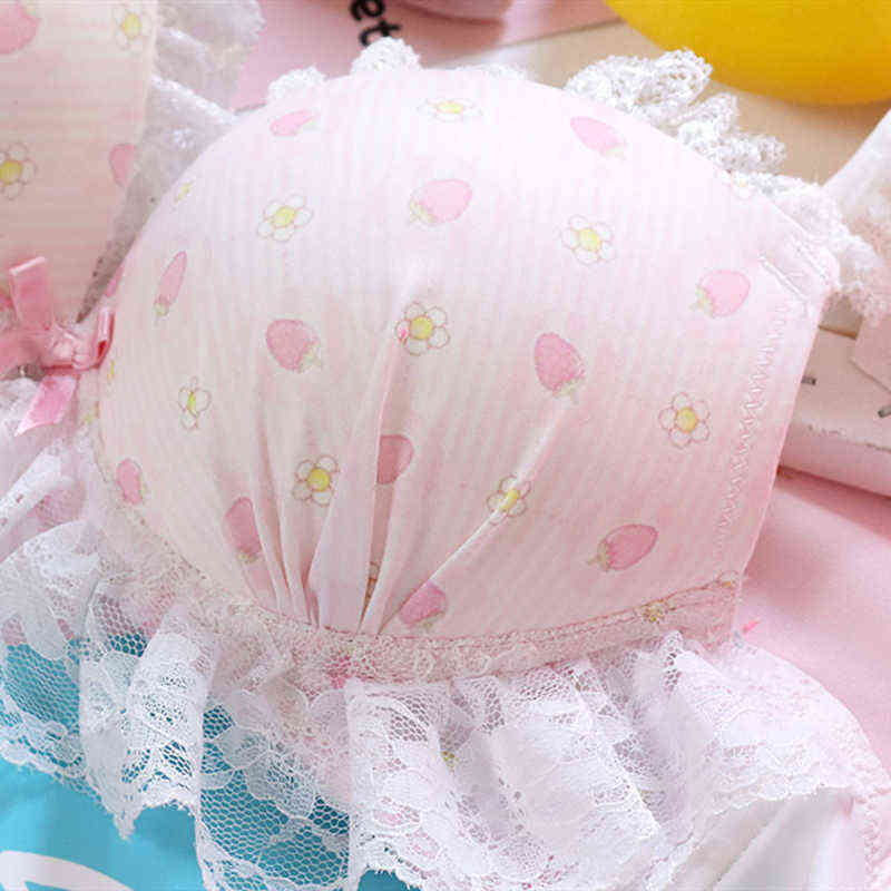 NXY sexy set Japanese Sweet Cute Sexy Push Up Bra Brief Set Lace Pink Underwear Women Girls 2021 Kawaii Lingerie Plus Size Bralette Sets 1128
