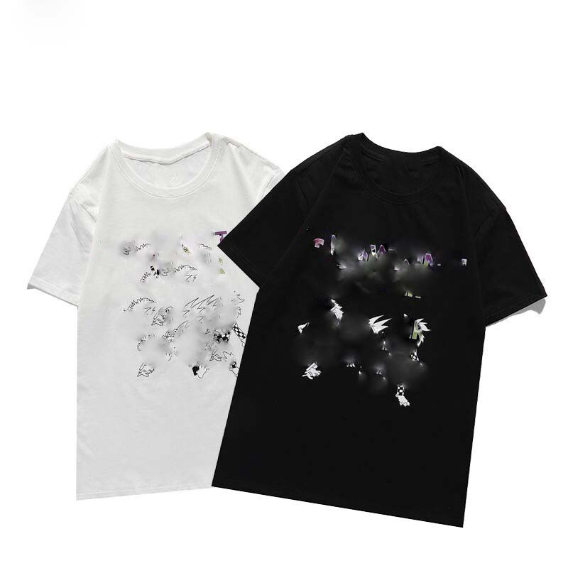 

2021 new luxur embroidery t-shirt fashion men and women design female tshirts black and white100% cottn s-xxl, White;black