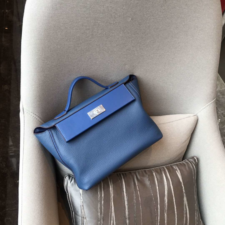 

Design Purse New oral layer cowhide Togo pattern women's bag, Blue