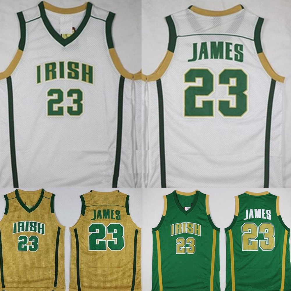 

2021 Mens Jersey James St. Vincent Mary High School Irish 23 Stitched Basketball Jerseys Shirts, Color 1
