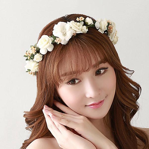 

Women Headband Floral Flowers Wedding Garland Hair Bands Handmade Lady Girls Hairband Bridal Headdress Hairs Accessories New