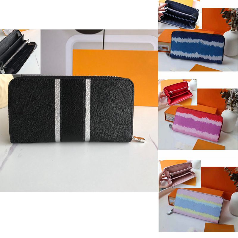

Designer Wallet men Wallets Leather Women M60017 Zipper Long coin Purses Woman Large capacity pattern colorful plaid Korean Fashion all-match phone purse, Extra cost ship nothing