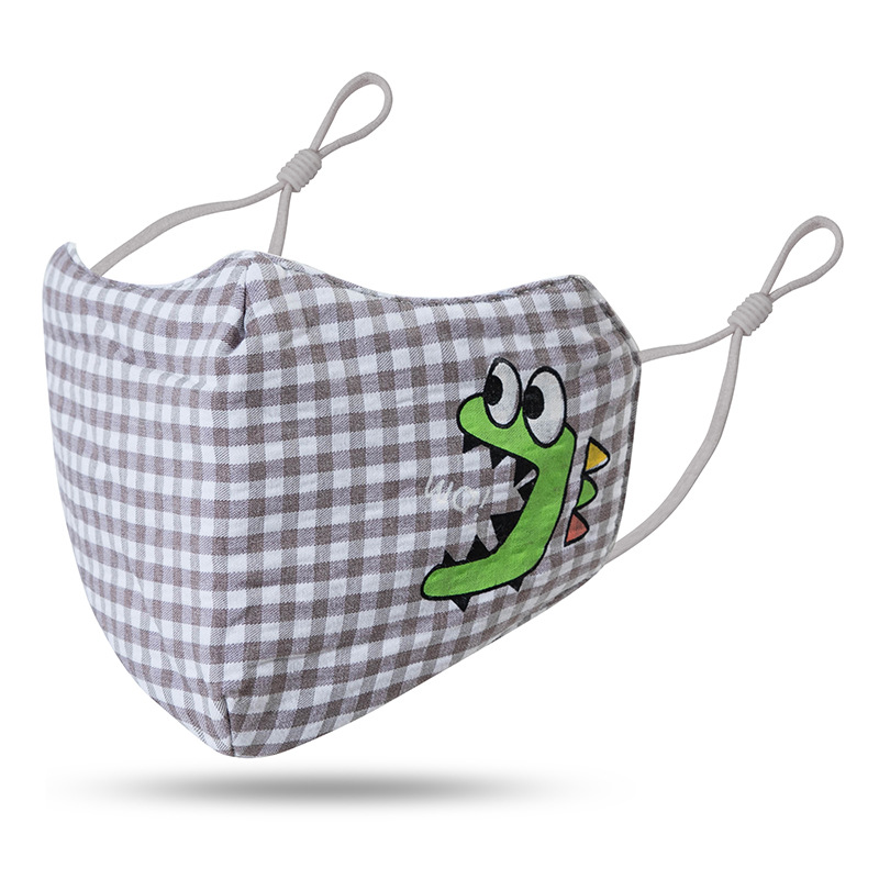

New Children face-masks anti-dust breathable washable cotton cloth masks three-dimensional color grid