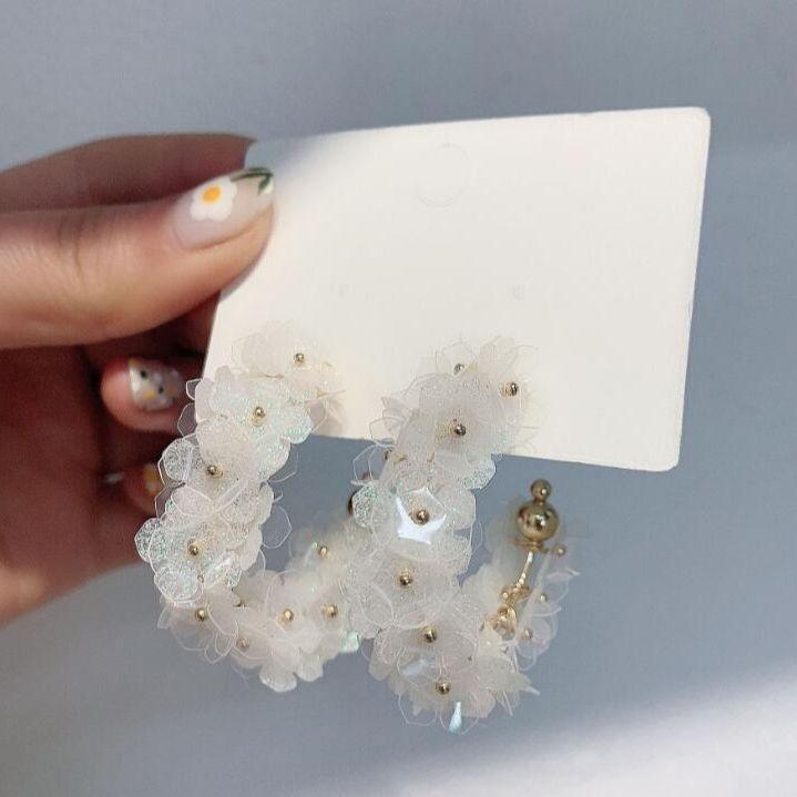 

Dangle & Chandelier Korea 2021 Sweet Transparent Color Sequin Flower Strings Circle Earring Fashionable Temperament Joker Women Ear Jewelry