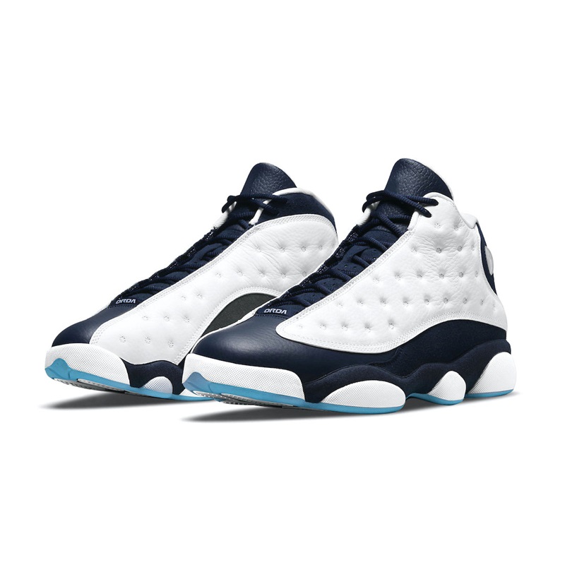 

2021 Release Authentic Shoes 13 Retro Obsidian 414571-144 White Dark Powder Blue Men Outdoor Sports Sneakers with Original Box