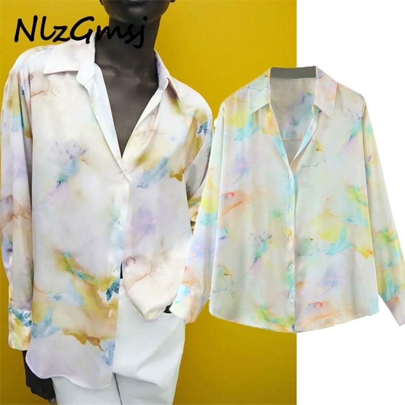 

Blouse Women Vintage Long Sleeve Print Summer Tops Feminine Fashion Front Button Plus Size Shirts 03 210628, As picture