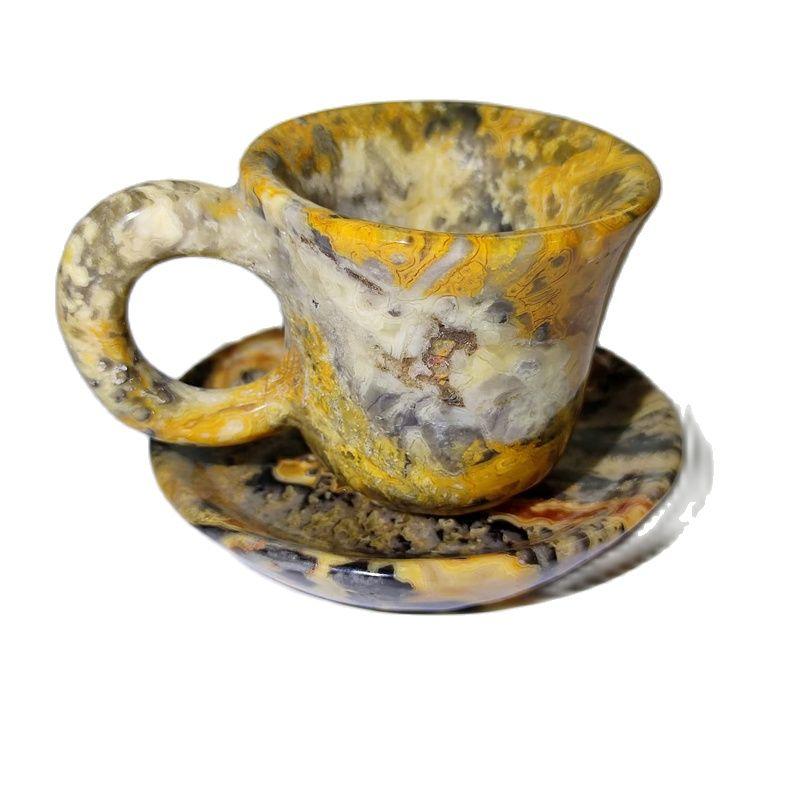 

Decorative Objects & Figurines 1PCS High Quality Delicate Handmade Beautiful Crystal Crazy Agate Cups For Collect Gift