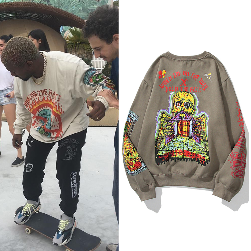 

2021 New Kanye West Crnio Padro Velo o Pescoo Hoodies Stanger Coisas Homem e Mulher Oversize Streetwear Moletom Solto Casual Com Capuz 8mkn, Pic color