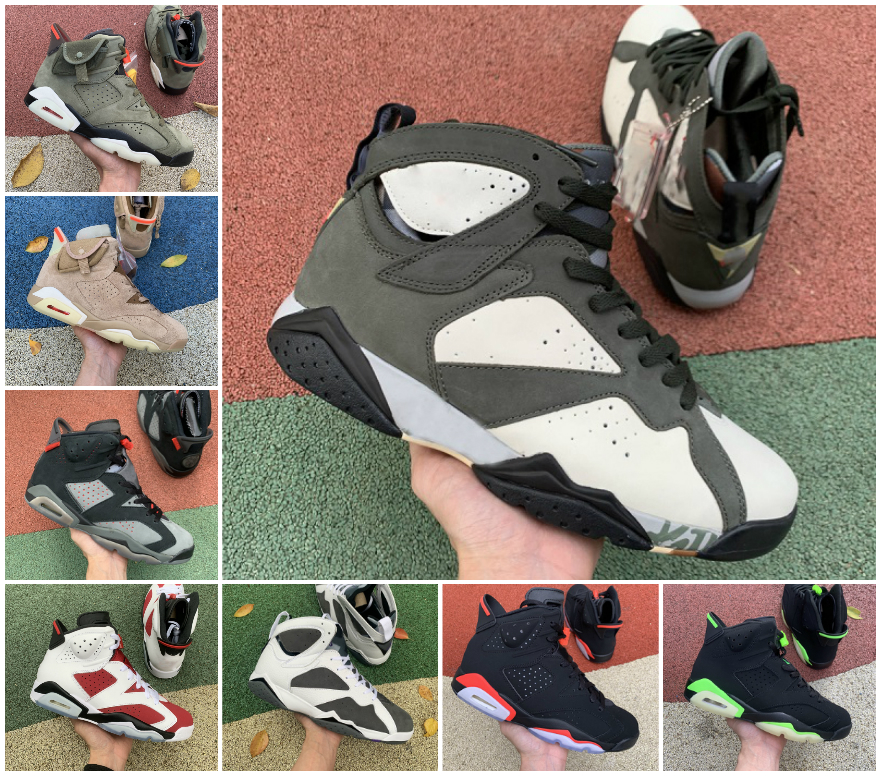 

Top Quality 7 Flint Patta Icicle Mens Basketball Shoes Men 6 6s Travis British Khaki Jumpman Black Infrared Hare Tech Chrome Gold Hoops Electric Green Tinker Sneakers, Bubble package bag