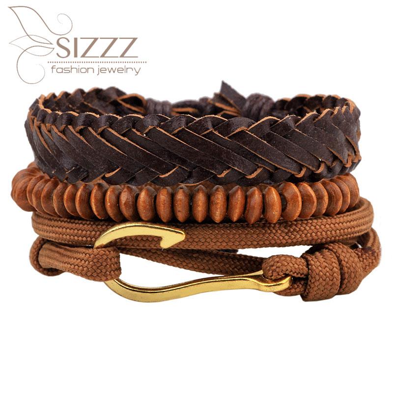 

Charm Bracelets 2021 Hip-hop Style Leather Jewelry Handmade Beaded Bracelet&bangles For Men/women
