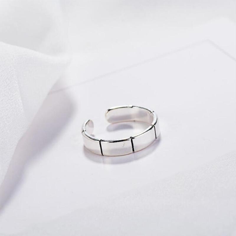 

Cluster Rings WYEAIIR Retro Geometric Bamboo Sweet Fresh Simple 925 Sterling Silver Female Resizable Opening, Golden;silver
