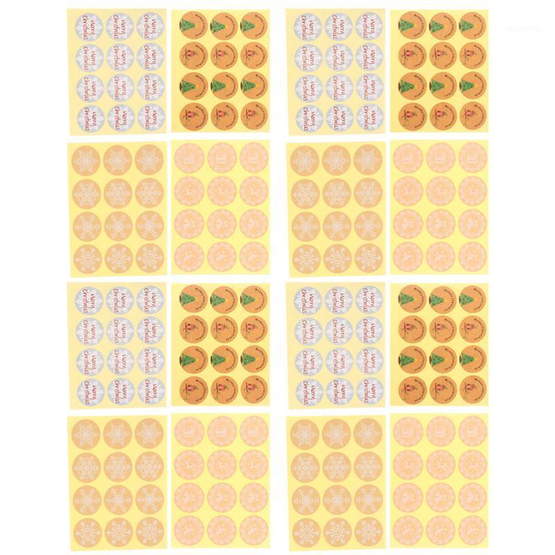 

Gift Wrap 40 Sheets Christmas Labels Self-adhesive Kraft Paper Sticker Packaging