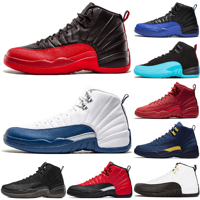 

designer 12s 12 Basketball Shoes jumpman Dark grey Game Royal reverse flu Mens outdoors Trainers sports sneakers size 40-46, O-black