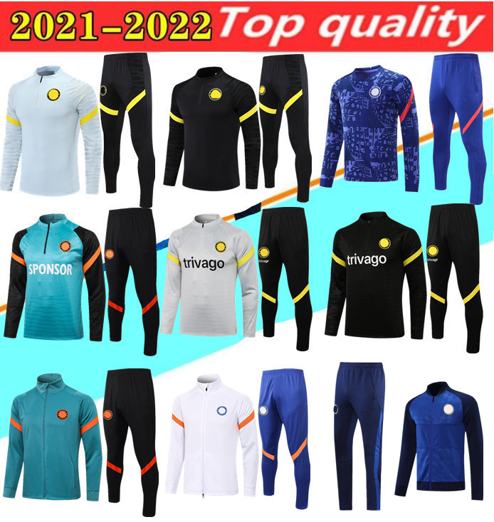 

21/22 ABRAHAM HAVERTZ men soccer tracksuit Survetement 2021 CHILWELL adult football jacket training, Grey