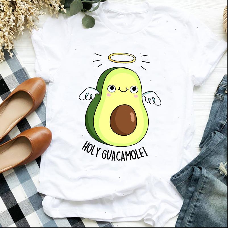 

women lady cartoon avocado angle fruit beach holiday 90s ladies t tee womens tshirt female shirt clothes graphic t shirt, White
