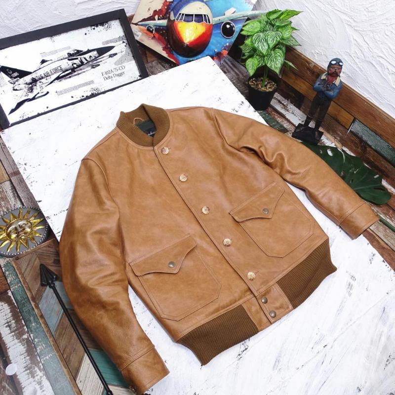 

Men's Leather & Faux A1 Flight Jacket (modified), Black