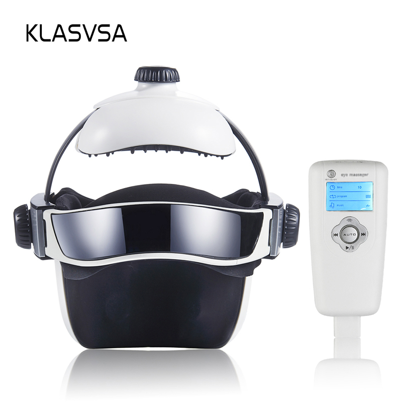 

KLASVSA Electric Heating Neck Head Massage Helmet Air Pressure Vibration Therapy Massager Music Muscle Stimulator Health Care