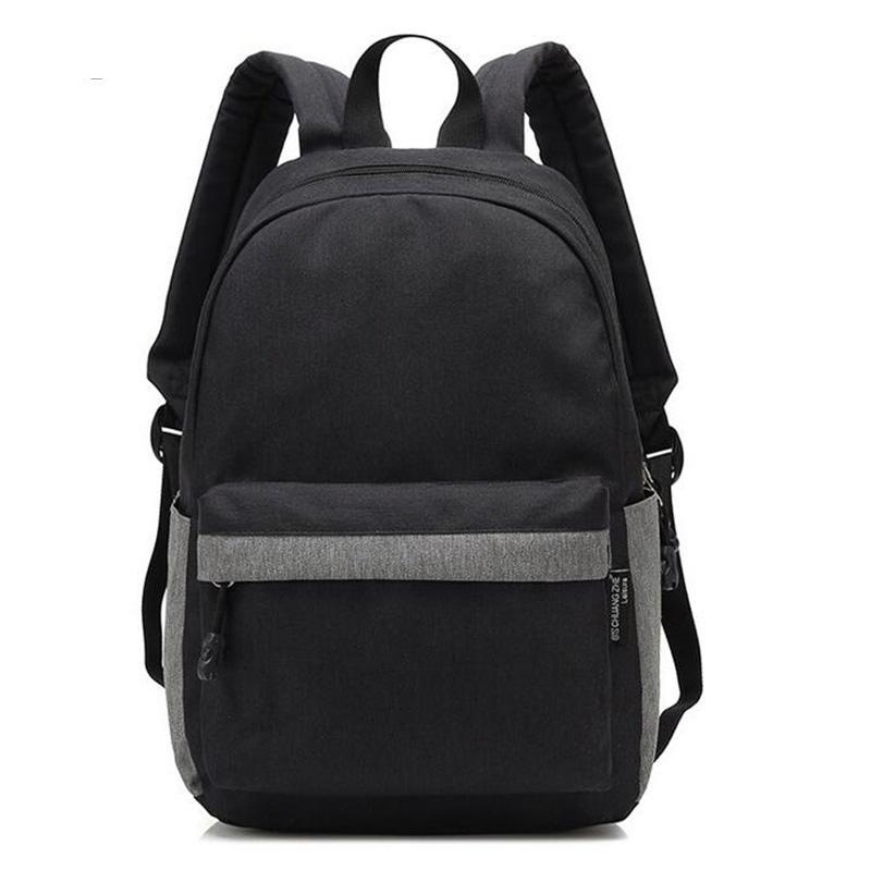 

New Fashion 14inch Laptop Travel School Bags for Teenagers Men Backpack Famous Brands Student Bag 2021 Arcuate Shoulder Strap, Black