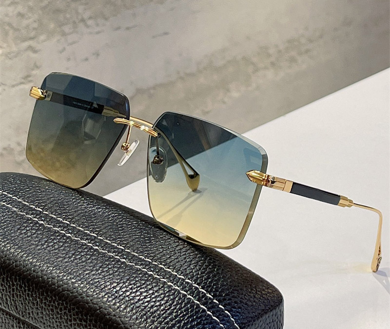 

Fashion designer men women The wean sunglasses metal square shape Rimless glasses Lens crystal cutting design Anti-Ultraviolet protection come with box