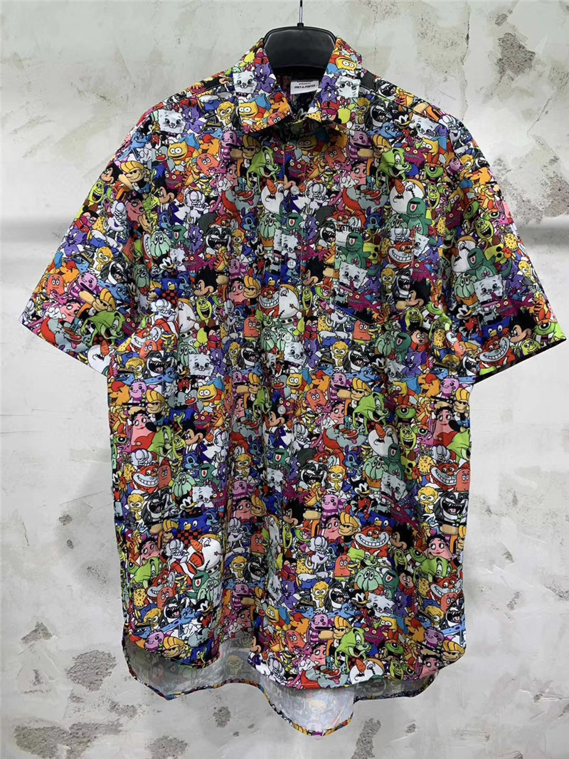 

2021 New Homens Mulheres Vero Camisas Completa Dos Desenhos Animados Vetements Camisa 1:1 De Alta Qualidade Oversize Vtm Bolso Blusa Dh01