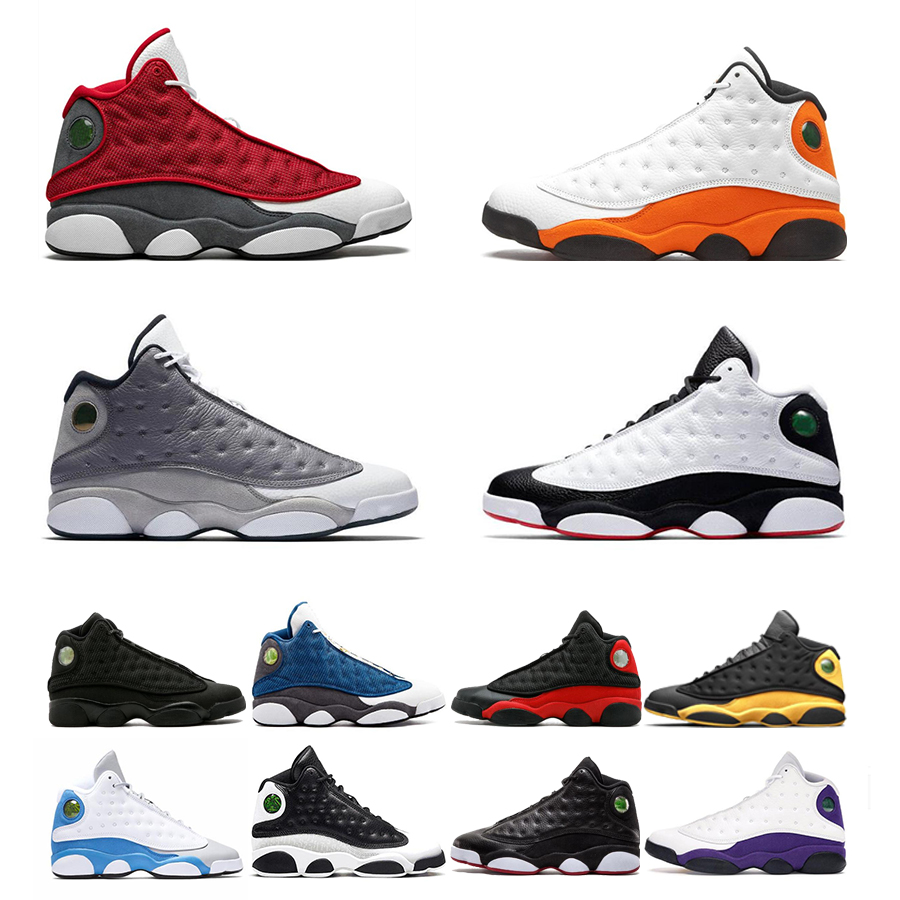 

New 13 13S Red Flint Blue Basketball Shoes Hyper Royal 3M Reflective Island Green Mens Jumpman Reverse Bred Court Purple Chicago Gold Glitter men Sneakers Trainers, Bubble wrap packaging