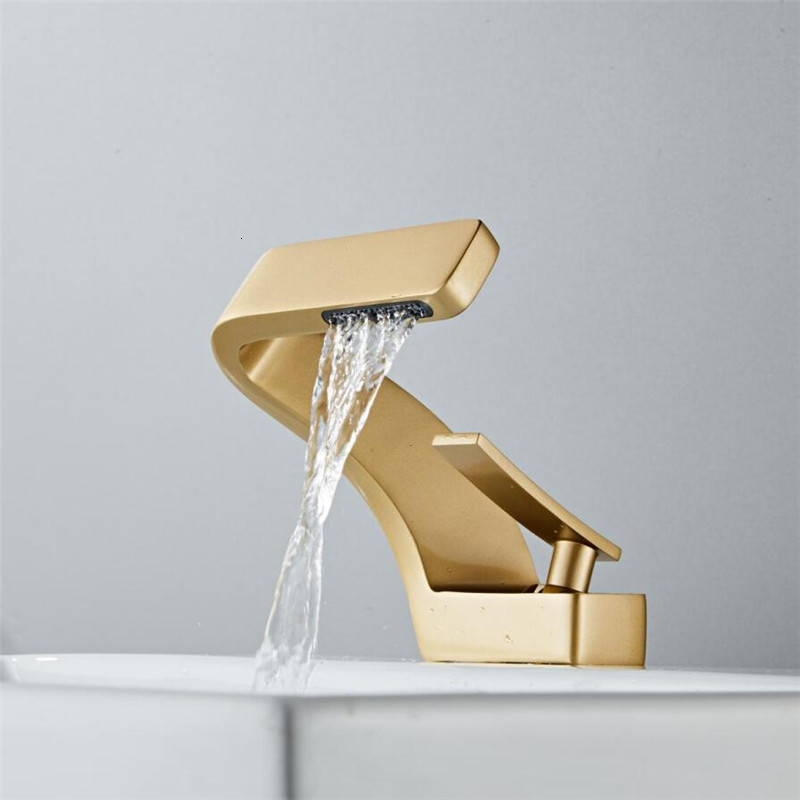 

2021 Modern Black Bathroom Mixer Tap Brushed Gold/nickel/chrome Wash Basin Hot and Cold Sink Faucet New 074u