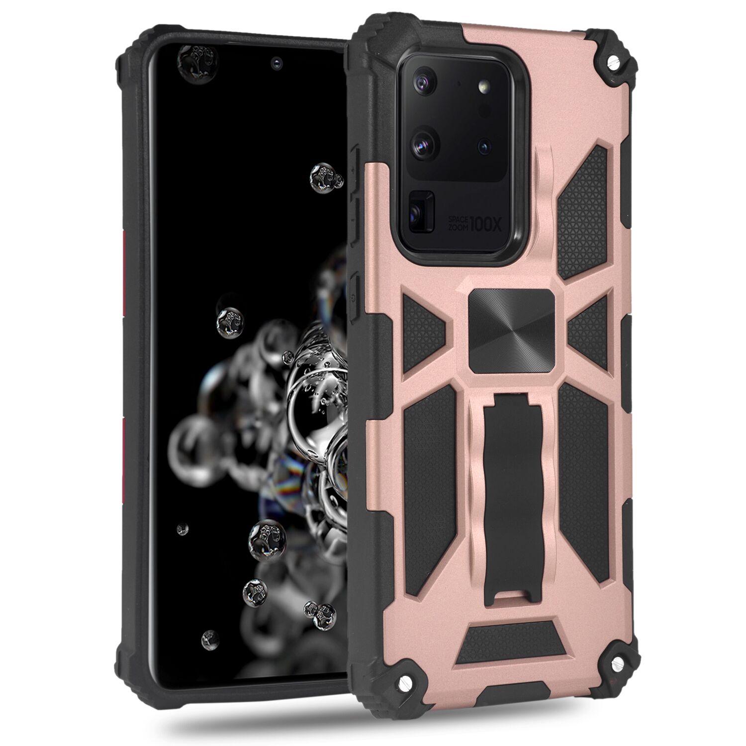 

For LG Stylo 7 5G For LG K22 K53 K92 Hybrid Armor Invisible Kickstand Magnetic Phone Case Shockproof Cover D1, Black