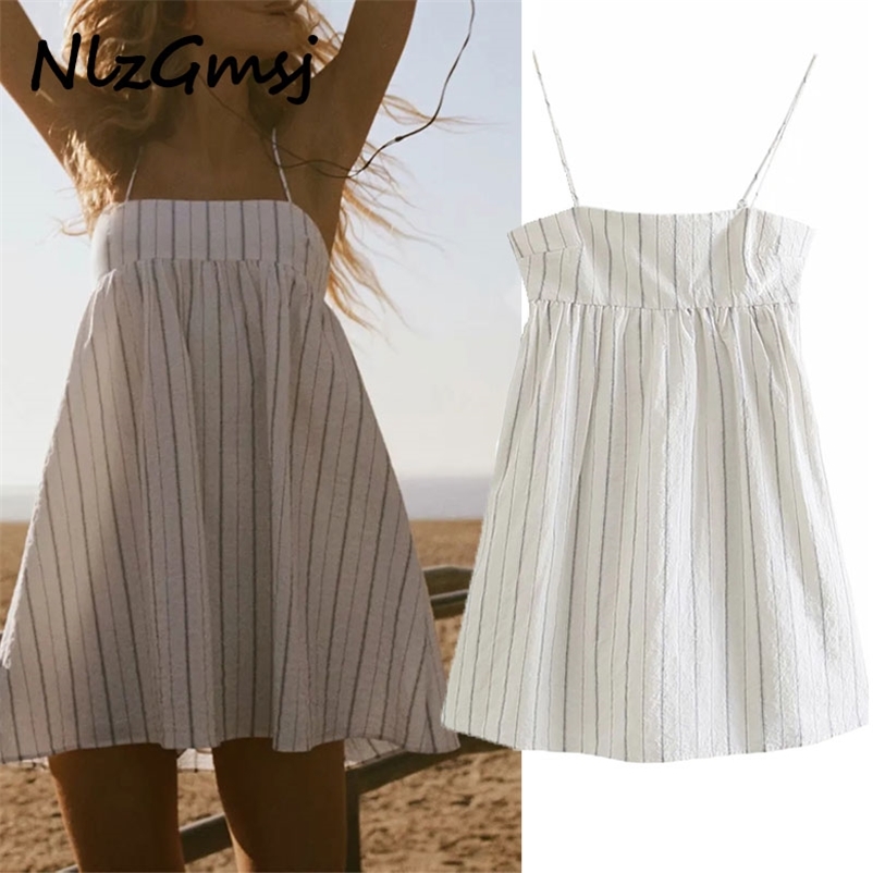 

Dres Summer Spaghetti Retro Mini Sexy Party Backless es Female French Style 04 210628, As picture