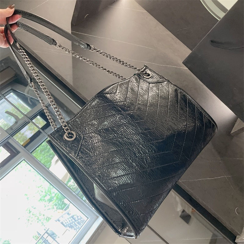 

Designers Bags Womens 2021 original locomotive Shoulder Bag chain large shopping Handbags size 33 * 26cm, Black